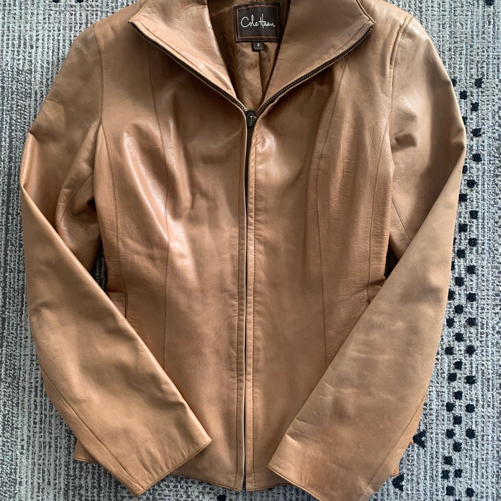 Cole Haan Women's Tan Leather Jacket